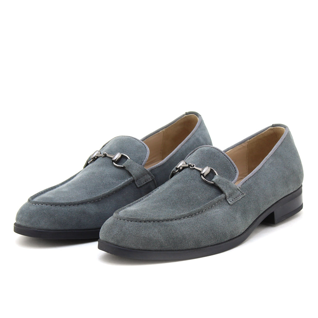 045 Mocassin Richelieu homme en cuir daimgris