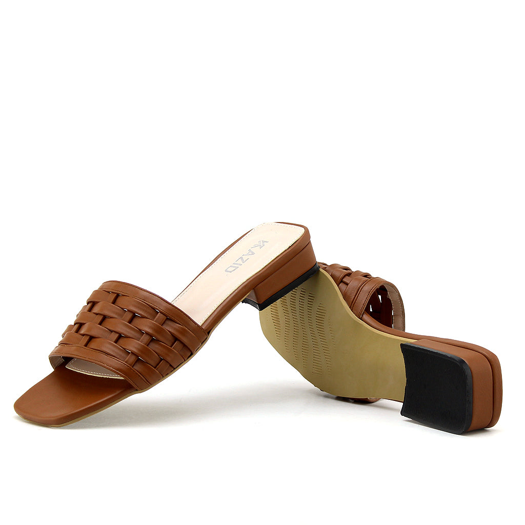 0499 sandale en cuir femme marron