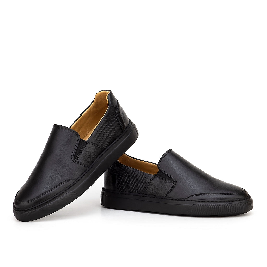 0144 Chaussure Sneaker Homme en cuir noir