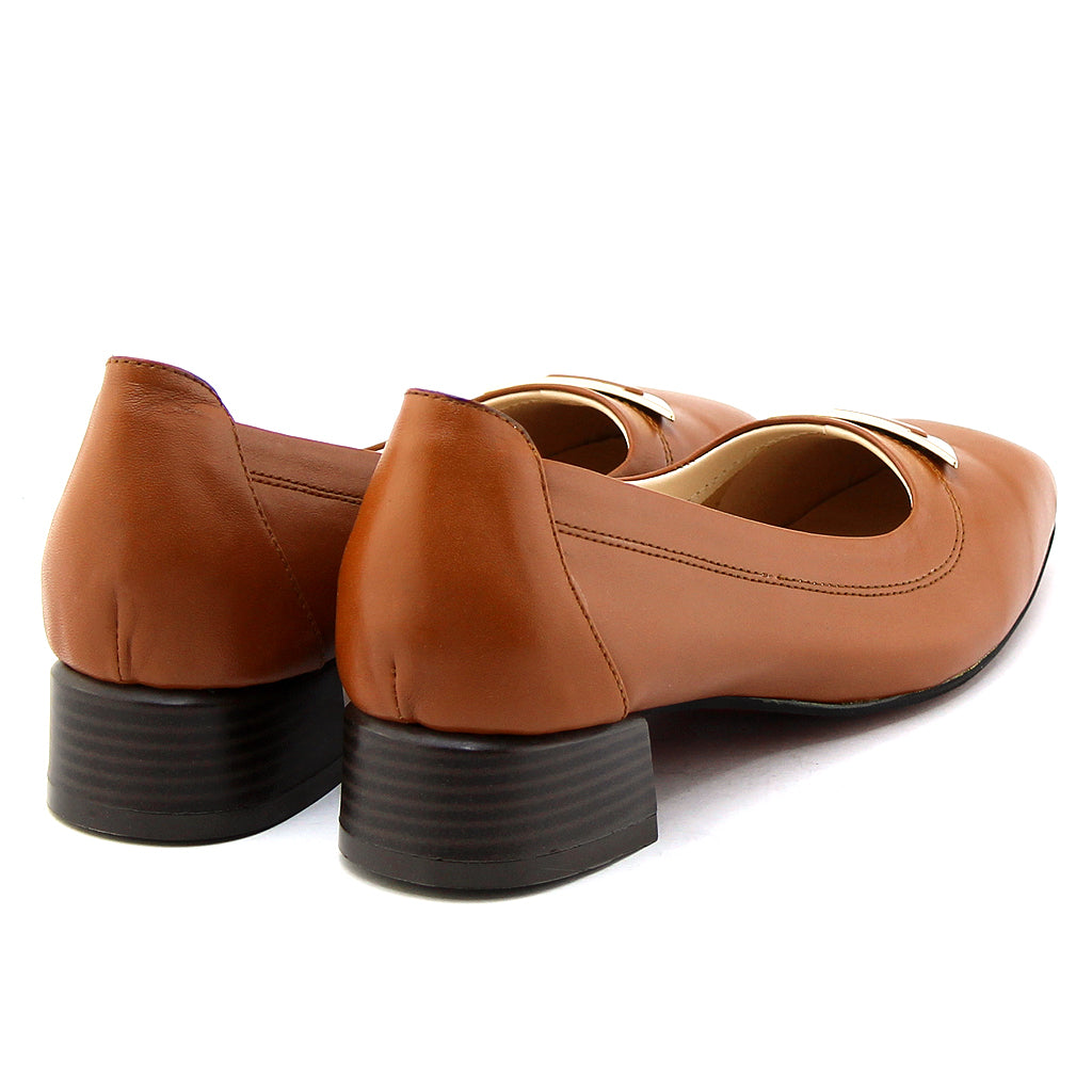 0512 chaussure femmes en cuir marron clair