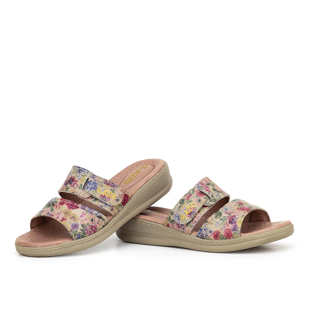 0640 sandale confort en cuir  femme flower