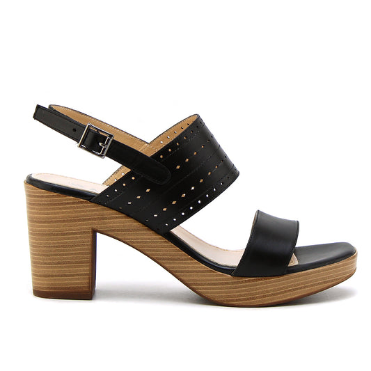 0473 sandale en cuir femme noir