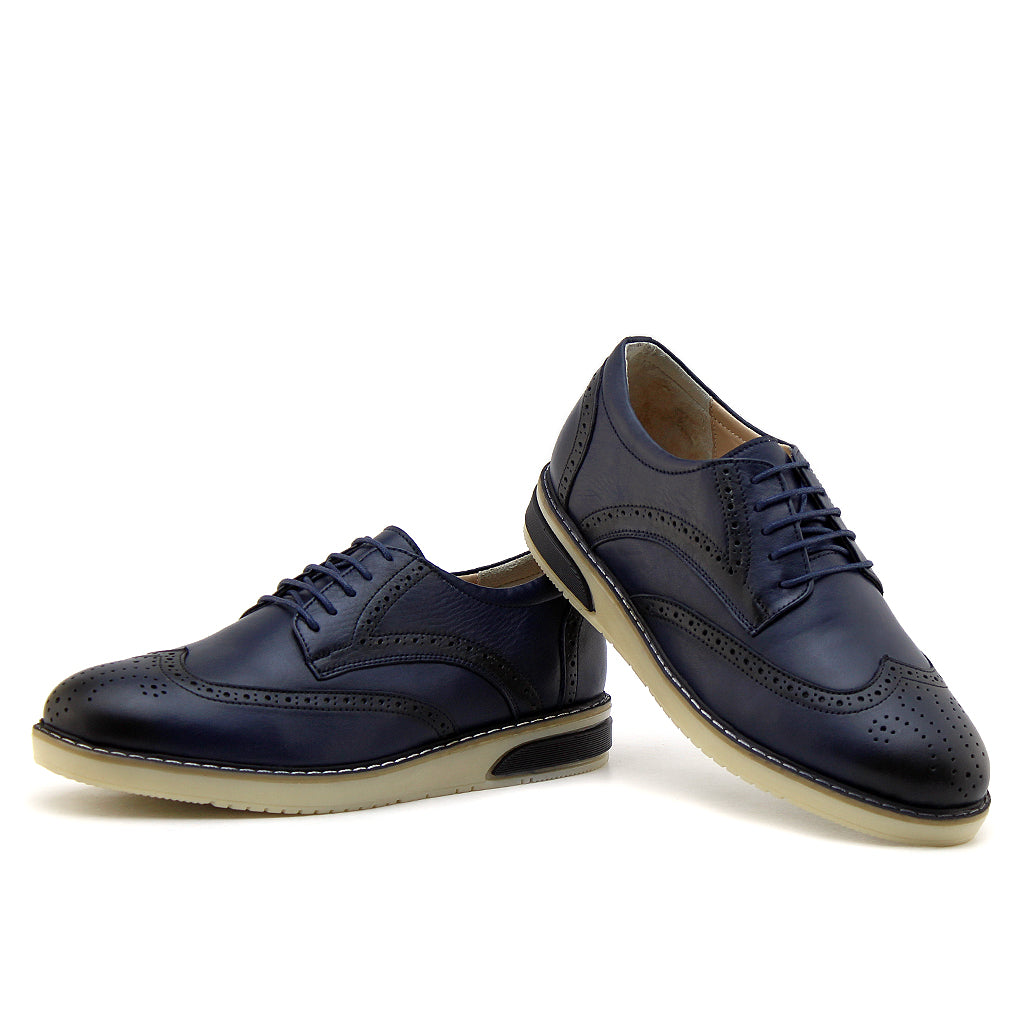 066 chaussure en cuir bleumarin homme