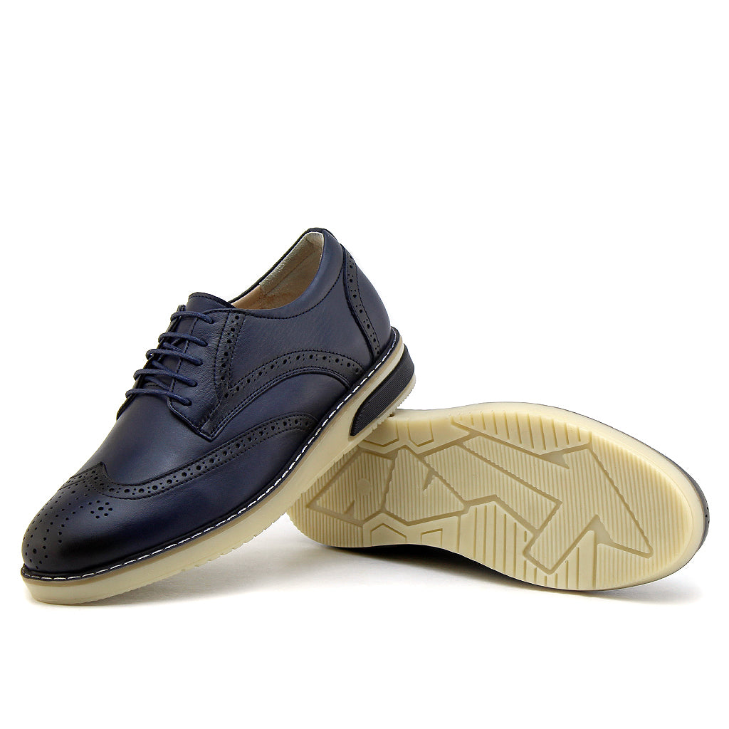 066 chaussure en cuir bleumarin homme