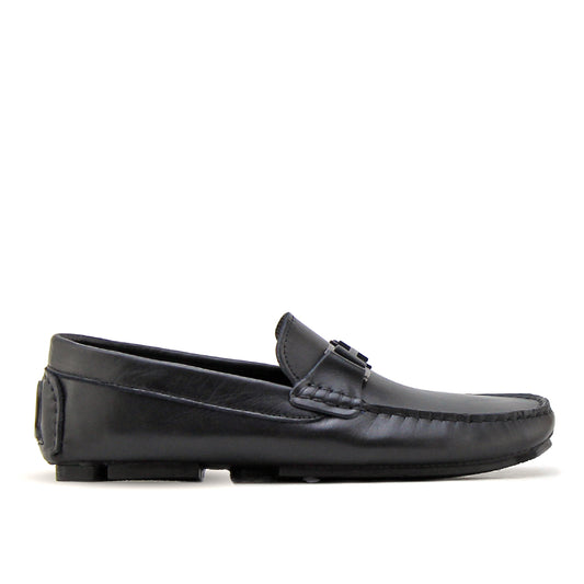 071 Chaussures Homme Mocassins sports en cuir noir