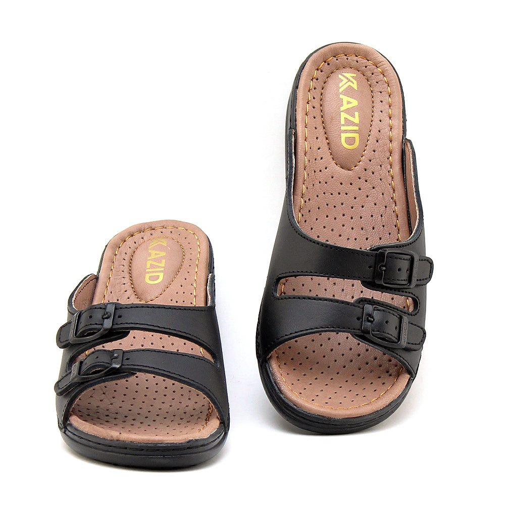 039 sandale confort en cuir femme noir
