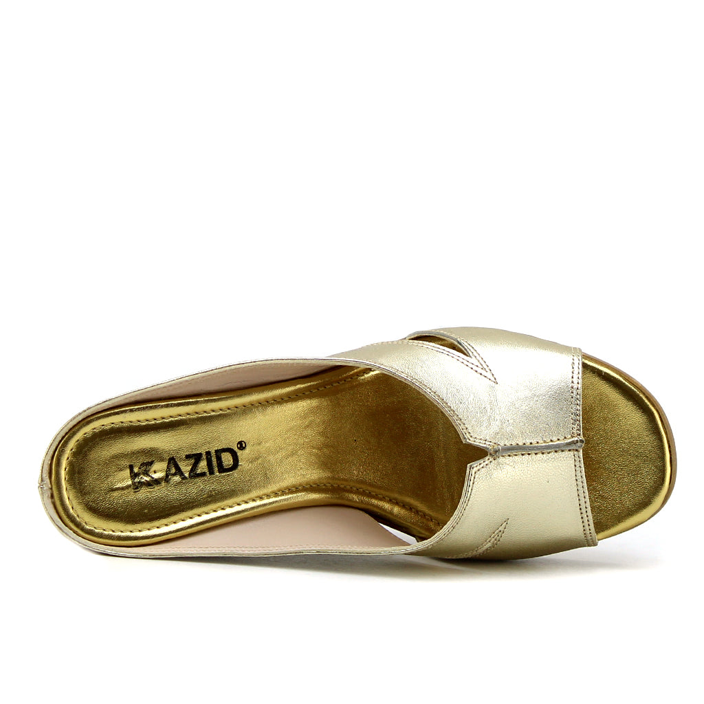 0589 sandale en cuir femme gold
