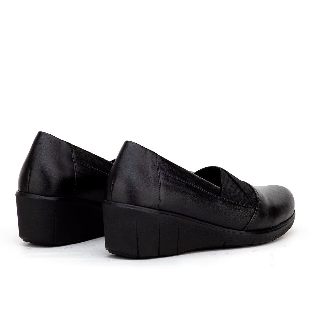 0136 chauusre confort  en cuir Femme noir