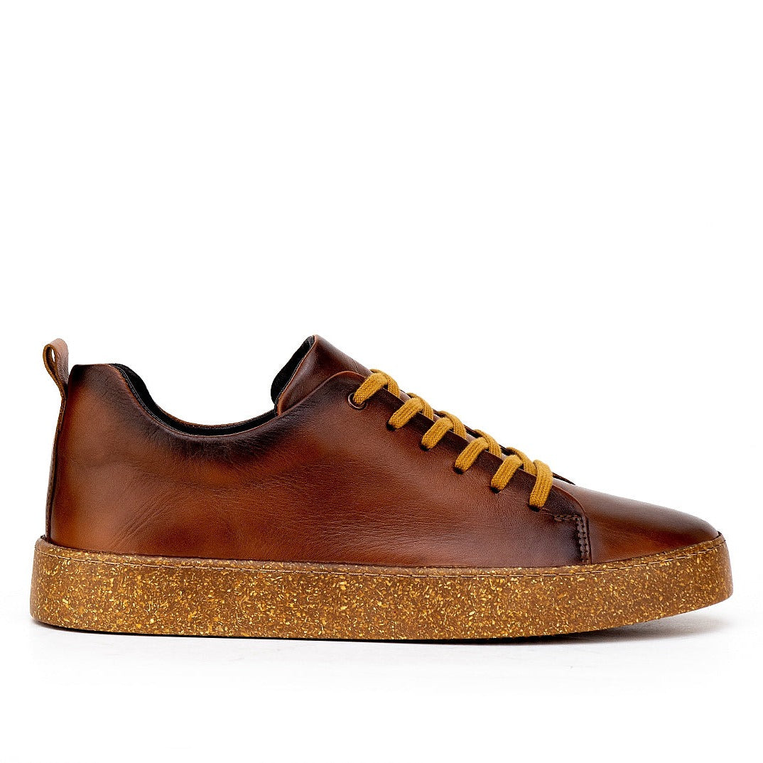 01002 Chaussure Sneaker Homme en cuir marron