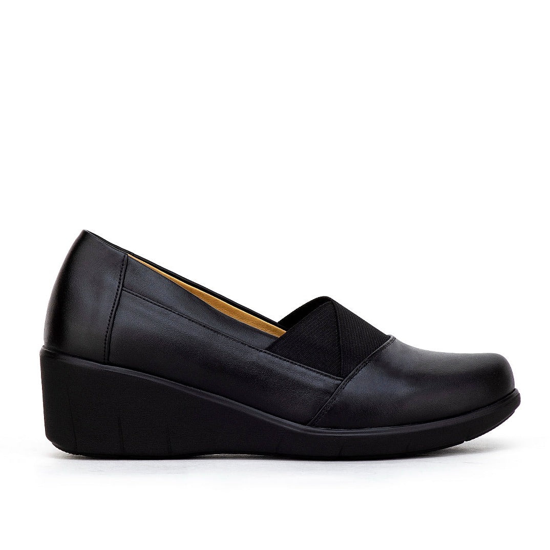 0136 chauusre confort  en cuir Femme noir