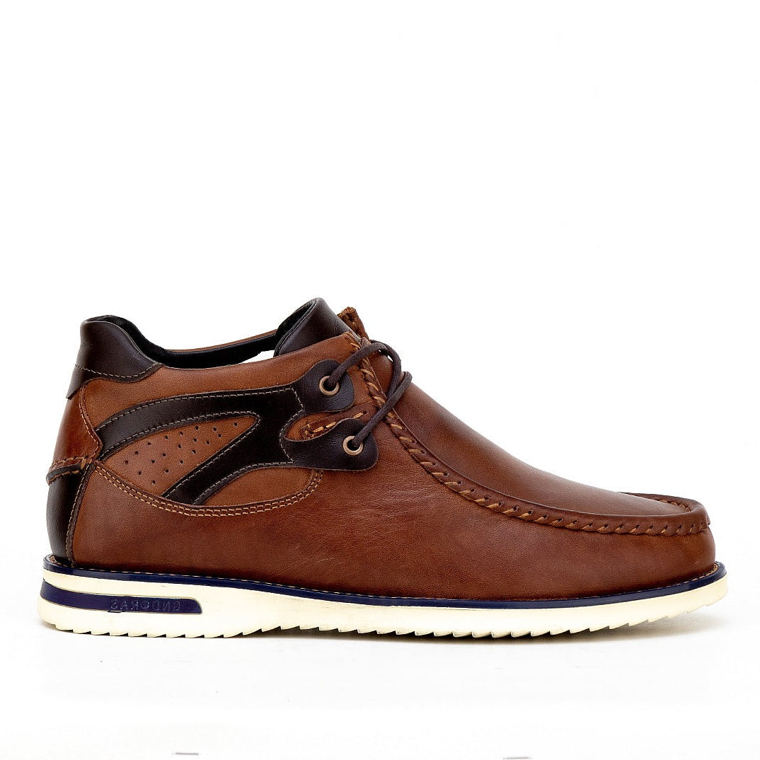 028 Chaussures Homme  en cuir marron