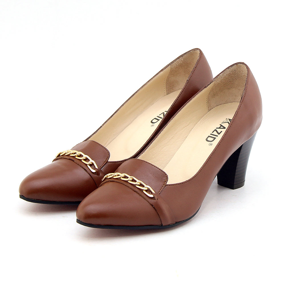 0526 chaussure femmes en cuir marron clair