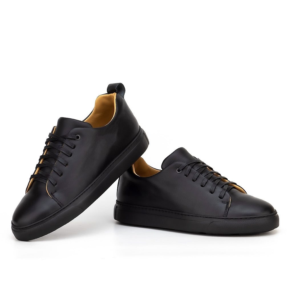 01000 Chaussure Sneaker Homme en cuir noir